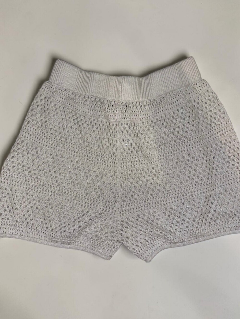 Sincerely Jules Crochet Knit Shorts XL Beige Boho Beach Coverup Coastal